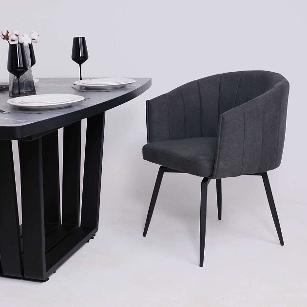 Поворотное кресло AksHome Melon серый, ткань 73215 изображение 4 Поворотное кресло AksHome Melon серый, ткань 73215 Фото № 4