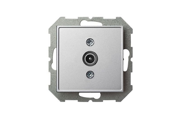 ТВ-розетка проходная Liregus Epsilon серебро 28-1822 Фото № 2