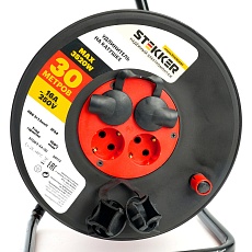 Удлинитель на катушке Stekker STD03-44-30 Standart 4-местный с/з ПВС 3*1,5, оранжевый, 16А, IP44, 30м (29407) 50172 4