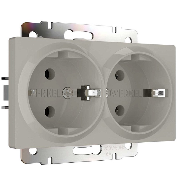 Розетка двойная с заземлением (дымчатый) W1272004/ a069774 изображение 1 Розетка двойная с заземлением (дымчатый) W1272004/ a069774 Фото № 1