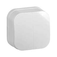 Выключатель двухклавишный IEK Glory белый EVH20-K01-10