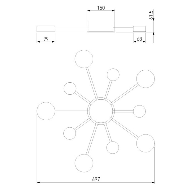 Потолочная светодиодная люстра Eurosvet Nitrino 90242/10 хром Фото № 3