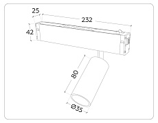 Трековый светодиодный светильник Ambrella Light Track System Magnetic 220V GL1203 2