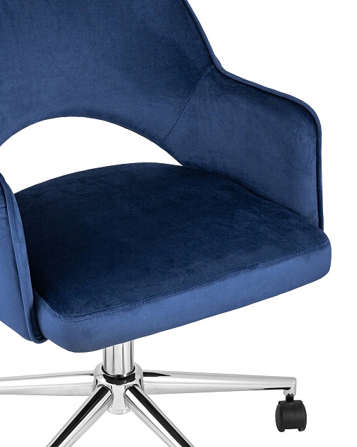 Офисное кресло Stool Group Кларк велюр синий CLARKSON BLUE CHROME Фото № 7