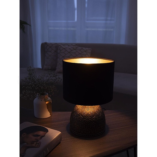 Настольная лампа Lucia Дамаск Черный бархат 445 4606400513070 Фото № 2