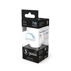 Лампа светодиодная диммируемая Gauss E27 7W 4100K матовая 105102207-D 2