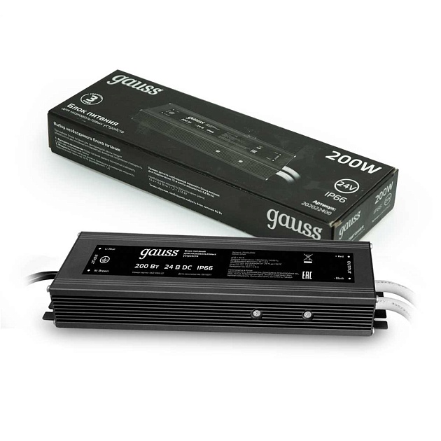 Блок питания Gauss 200W 24V IP66 202022400 изображение 5 Блок питания Gauss 200W 24V IP66 202022400 Фото № 5