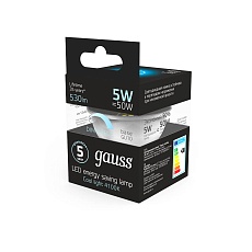 Лампа светодиодная диммируемая Gauss GU10 5W 4100K матовая 101506205-D 4