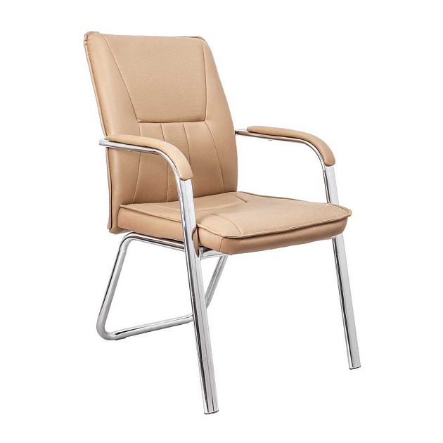 Офисный стул AksHome Oscar бежевый, экокожа, цвет каркаса хром 70058 изображение 1 Офисный стул AksHome Oscar бежевый, экокожа, цвет каркаса хром 70058 Фото № 1