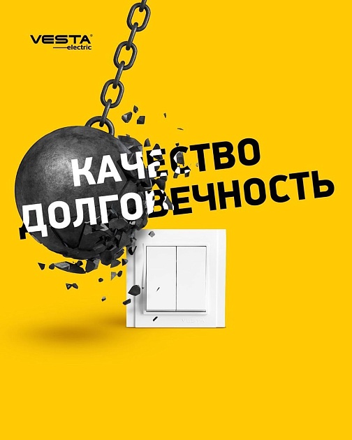 Выключатель двухклавишный Vesta-Electric Verona белый FVK020201BEL Фото № 4