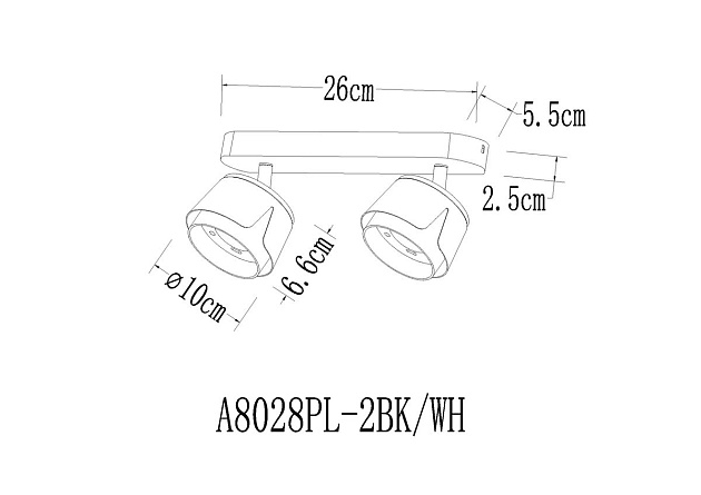 Спот Arte Lamp Amaks A8028PL-2BK Фото № 2