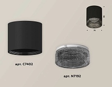 Комплект накладного светильника Ambrella light Techno Spot XS7402011 SBK/BK черный песок/тонированный (C7402, N7192) 2