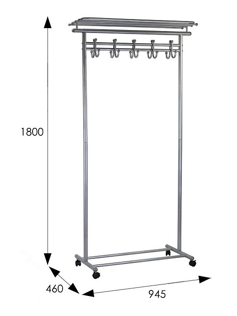 Гардеробная вешалка на колесах Мебелик М 9 008209 Фото № 3