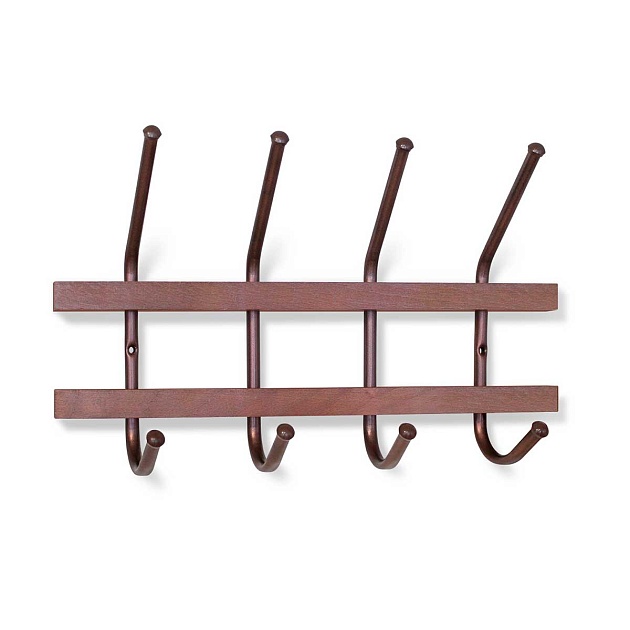 Настенная вешалка Sheffilton SHT-WH11 темный орех/медный металлик 4099746502 Фото № 1