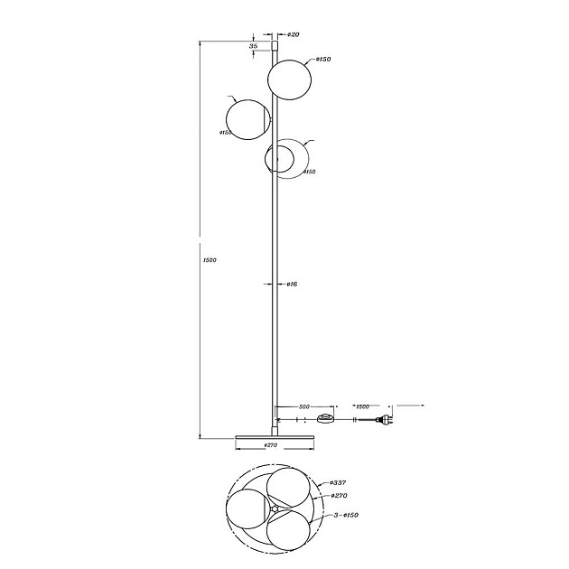 Торшер Maytoni Nostalgia MOD048FL-03G Фото № 11