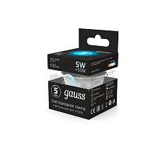 Лампа cветодиодная диммируемая Gauss GU5.3 5W 4100K матовая 101505205-D 1