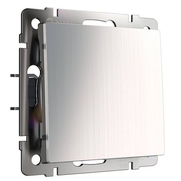 Выключатель одноклавишный проходной Werkel глянцевый никель W1112002 4690389157622 изображение 1 Выключатель одноклавишный проходной Werkel глянцевый никель W1112002 4690389157622 Фото № 1