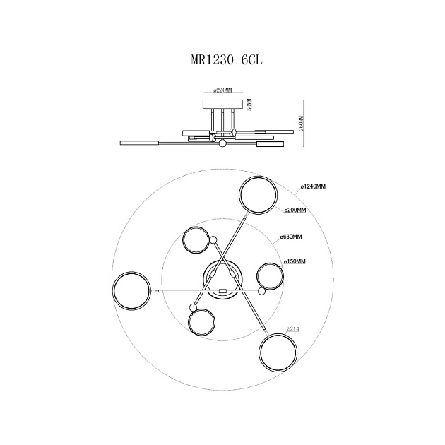Потолочная светодиодная люстра MyFar Mandy MR1230-6CL Фото № 2