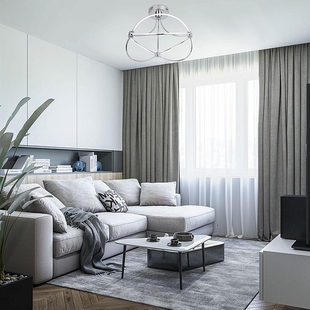 Потолочный светодиодный светильник Eurosvet Petto 90246/6 хром Фото № 5