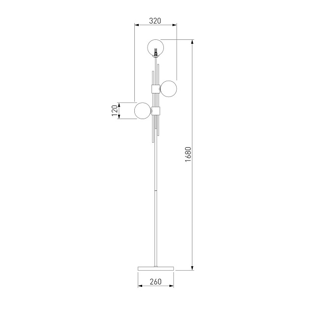 Торшер Eurosvet Volver 01383/3 латунь Фото № 2