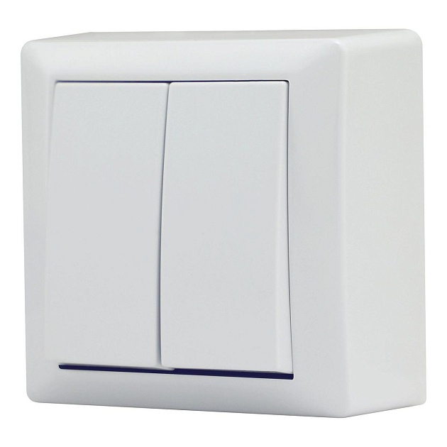 Выключатель двухклавишный Vesta-Electric Mega белый FVK030201BEL изображение 1 Выключатель двухклавишный Vesta-Electric Mega белый FVK030201BEL Фото № 1