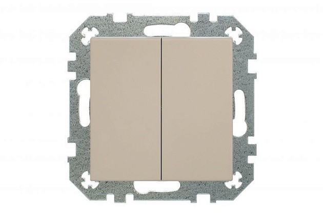 Выключатель двухклавишный Liregus Retro кремовый омбре 29-105 Фото № 5