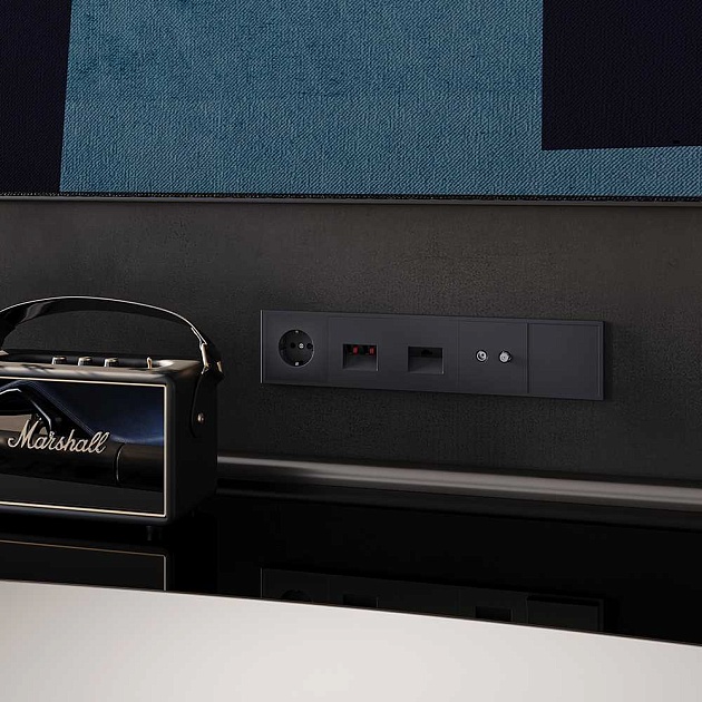 Заглушка Voltum S70 с суппортом, (графит) VLS080107 Фото № 4