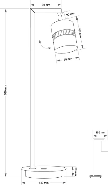 Настольный светильник KUTEK VESTO VES-LG-1(P) Фото № 2