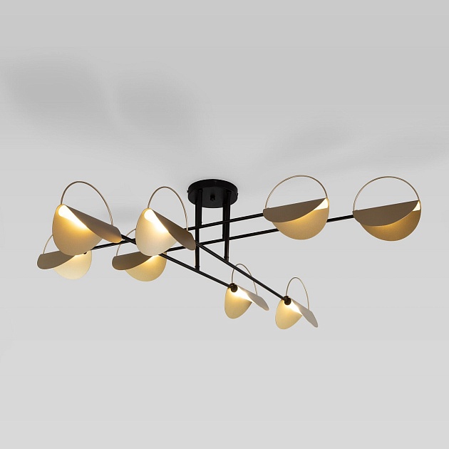 Потолочная люстра Eurosvet Grazia 70148/8 черный/золото изображение 1 Потолочная люстра Eurosvet Grazia 70148/8 черный/золото Фото № 1