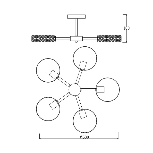 Потолочная люстра Escada Banjo 679/5P Black Фото № 2