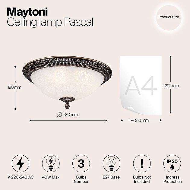 Потолочный светильник Maytoni Pascal C908-CL-03-R Фото № 2