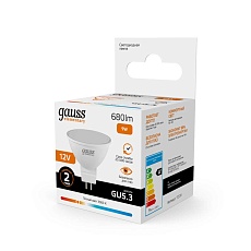 Лампа светодиодная Gauss GU5.3 9W 3000K матовая 11519 3