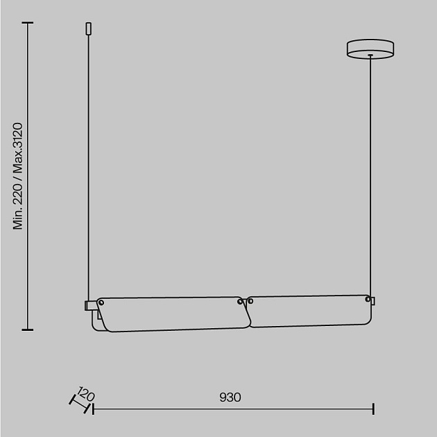 Подвесной светодиодный светильник Maytoni Flat MOD296PL-L20BS3K Фото № 2