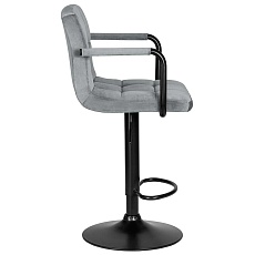Стул барный DOBRIN KRUGER ARM BLACK (серый велюр (MJ9-75)) 5011_BlackBase-LM KRUGER ARM BLACK 3