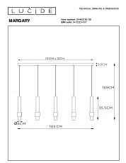 Подвесной светодиодный светильник Lucide Margary 24402/30/30 1