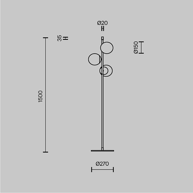 Торшер Maytoni Nostalgia MOD048FL-03G Фото № 2
