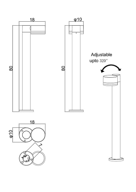Уличный светодиодный светильник Arte Lamp Nunki A1910PA-1BK изображение 2 Уличный светодиодный светильник Arte Lamp Nunki A1910PA-1BK Фото № 2