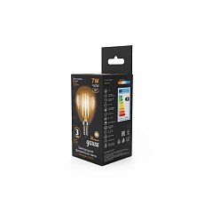 Лампа светодиодная филаментная Gauss E14 7W 2700К прозрачная 105801107 2