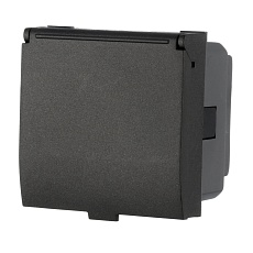 Розетка LK Studio с з/к, шторками и крышкой (черный бархат) LK45 851508-1 2