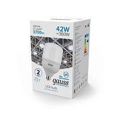 Лампа светодиодная Gauss E27 42W 6500K матовая 63234 2