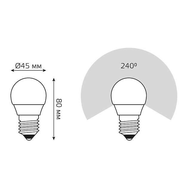 Лампа светодиодная Gauss E27 10W 4100K матовая 53220 Фото № 3