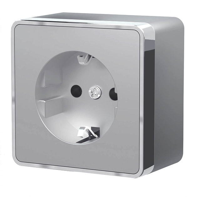 Розетка с заземлением Werkel Gallant серебряный W5071006 4690389167157 Фото № 1