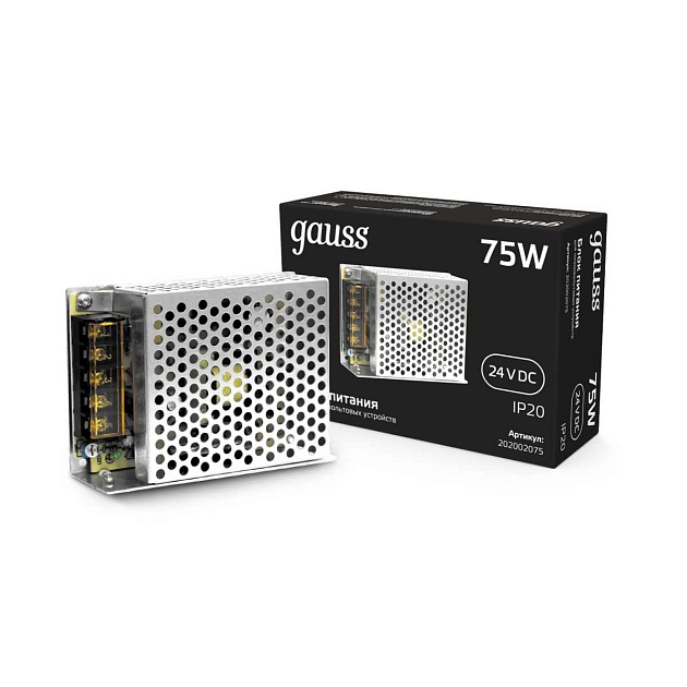 Блок питания Gauss 75W 24V IP20 202002075 изображение 3 Блок питания Gauss 75W 24V IP20 202002075 Фото № 3