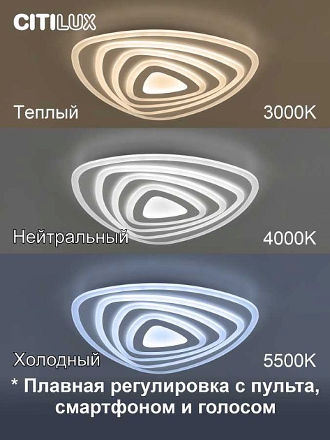 Потолочный светодиодный светильник Citilux Триест Смарт CL737A34E Фото № 24