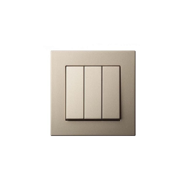Выключатель трехклавишный Liregus Epsilon шампань 28-302 Фото № 1