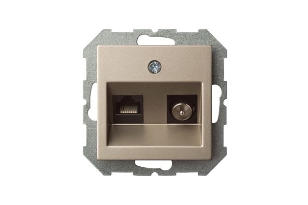 Розетка RJ45/TV Liregus Epsilon шампань 28-315 Фото № 3