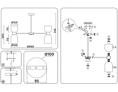 Подвесная люстра Ambrella light High Light LH56085 4