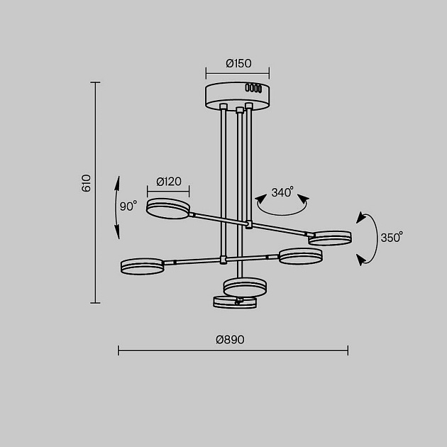 Подвесной светодиодный светильник Maytoni Fad MOD070PL-L38B3K Фото № 3