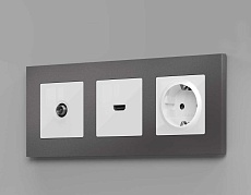 Комплект механизма розетки HDMI 2.0 AMBRELLA VOLT ALFA Белый глянец 40V/500mA 2.0GHz 5-18Gbit/s QUANT (AP1140, VM222) MA114010 1