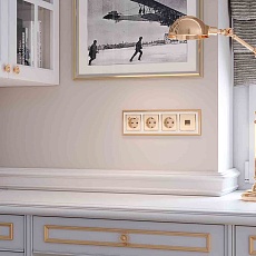 Накладка для телефонной розетки Werkel RJ-11 (шампань рифленый) W1192010 4690389160707 2